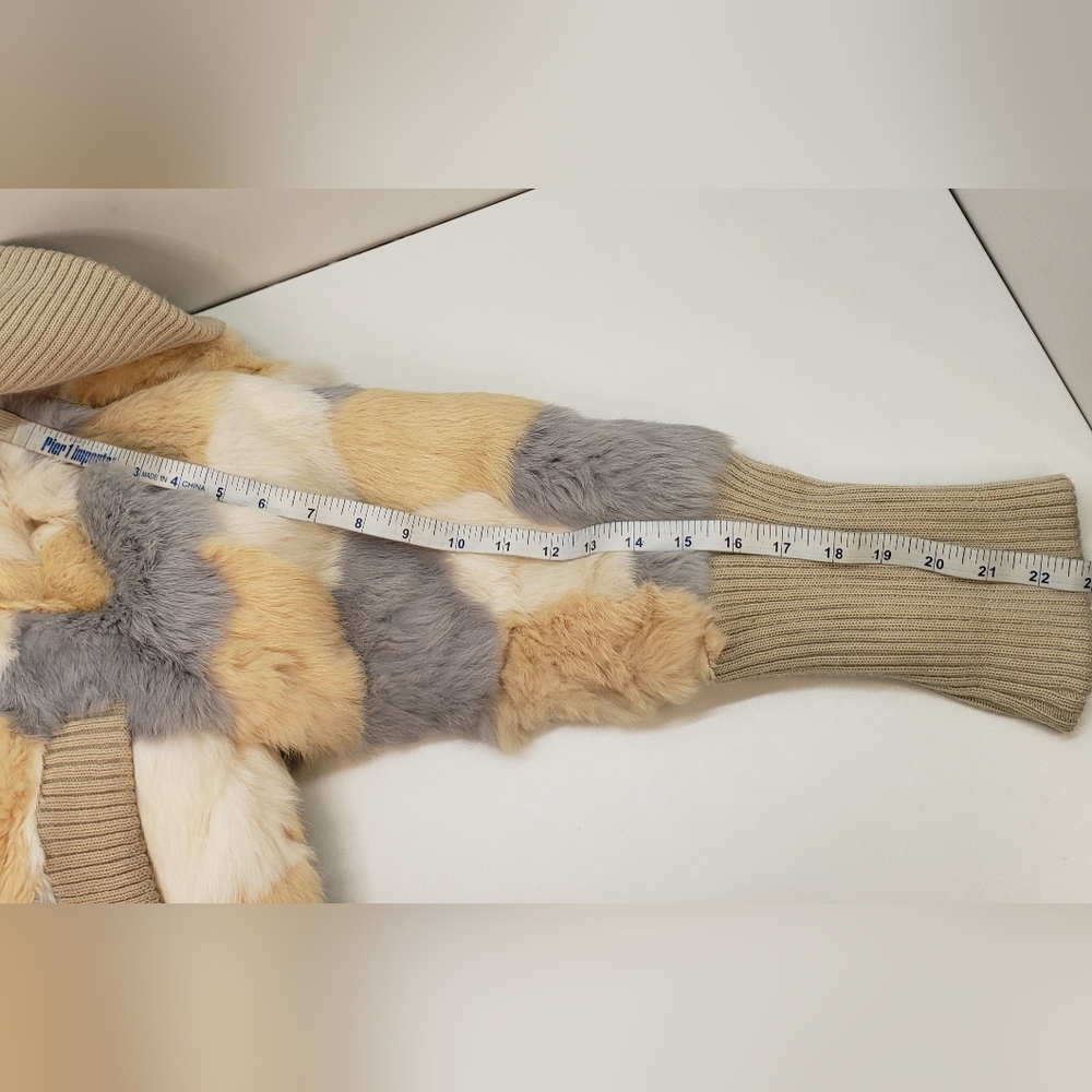 bebe Multicolor Fur Bomber Jacket - Picture 16 of 16